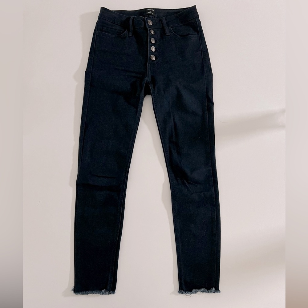 JUST BLACK stretch denim button up high rise skinny jeans size 26